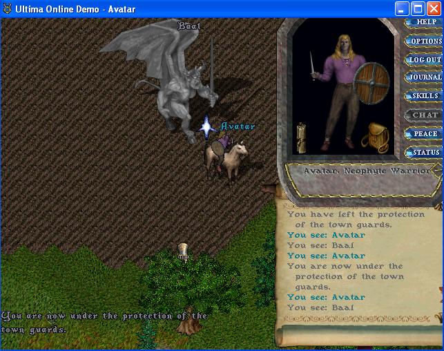 Baal attacks the Avatar riding a horse in the Ultima Online Demo.jpg